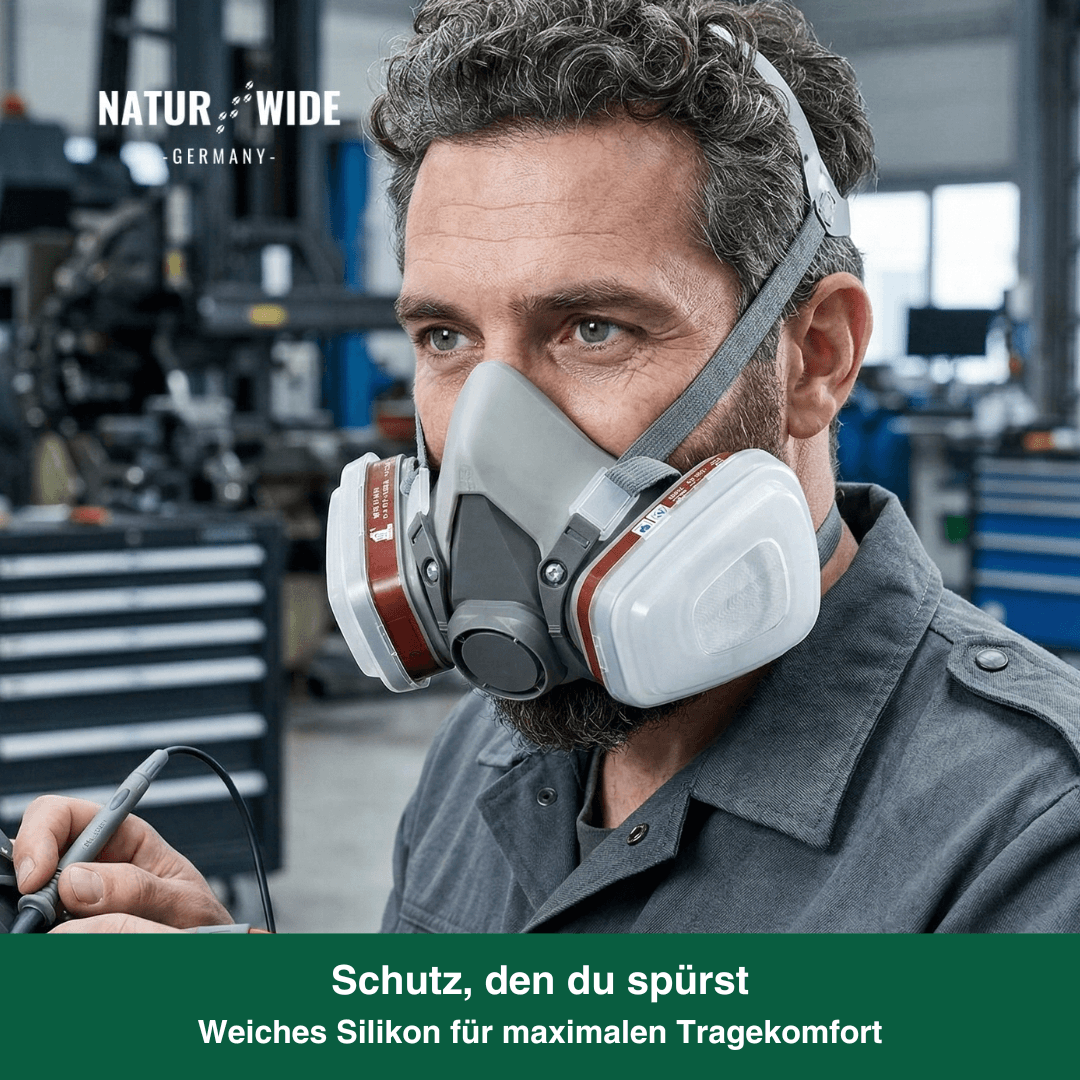 Halbmasken-Atemschutzmaske mit Schutzbrille – Modell 6200