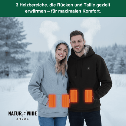 USB Beheizter Hoodie – Unisex Baumwoll-Hoodie mit Reißverschluss