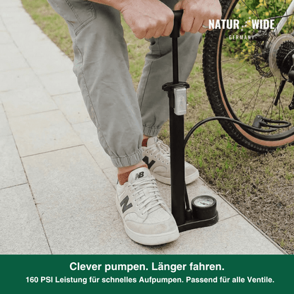 11 bar Tragbare Pumpe mit Manometer & 3-in-1-Ventilaufsatz