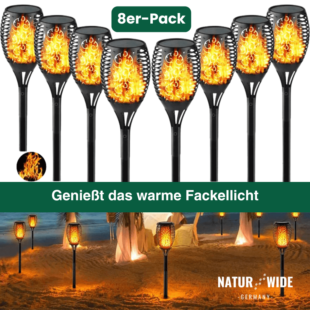 LED Solar Gartenfackel – wasserdicht & dekorativ