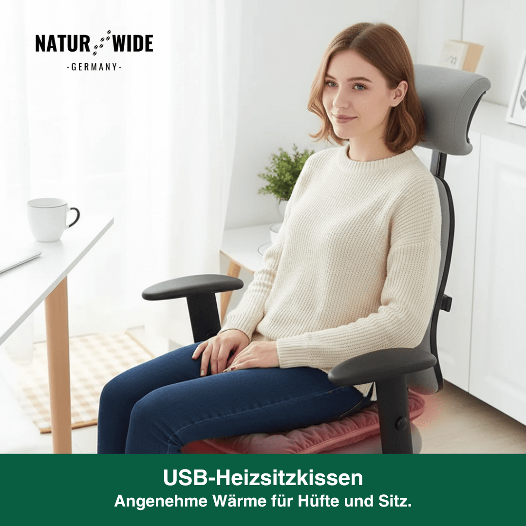 USB Beheiztes Sitzkissen 45cm – Heizmatte für Büro, Auto & Tier