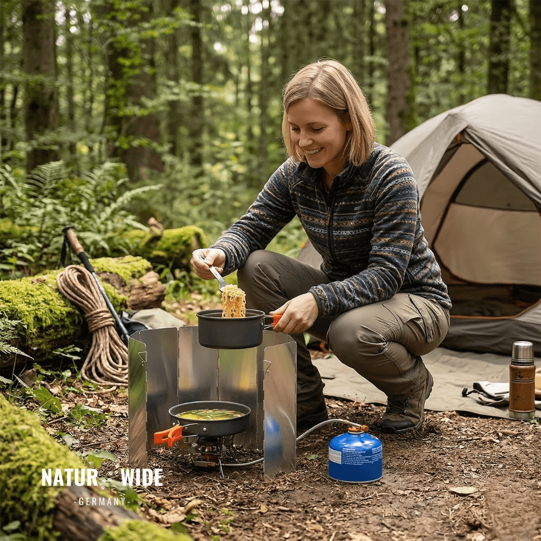 Ultraleichter 9-Platten Faltbarer Campingkocher-Windschutz