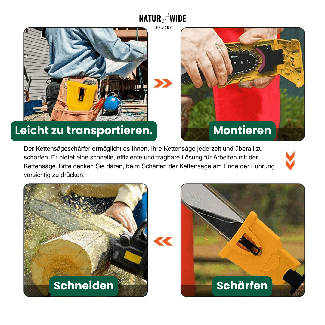 Universal Kettensägen-Schärfer – Schnell & Tragbar (35-50 cm)