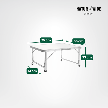 Klappbarer Campingtisch Höhenverstellbar – Alu Koffertisch