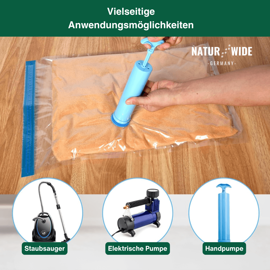 Vakuumbeutel für Kleidung & Bettwäsche – Platzspar-Set 3 Stück
