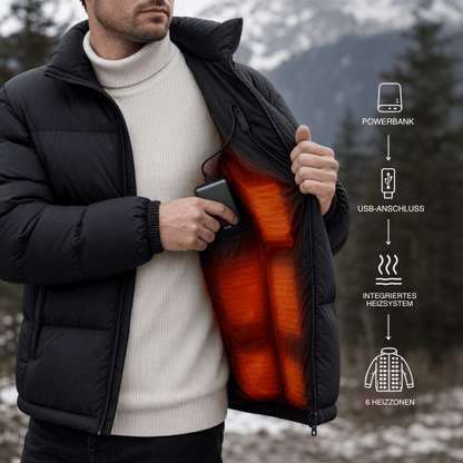 Beheizte Winterjacke – 6 Heiz-Zonen, wasserdicht & extra warm für Damen & Herren