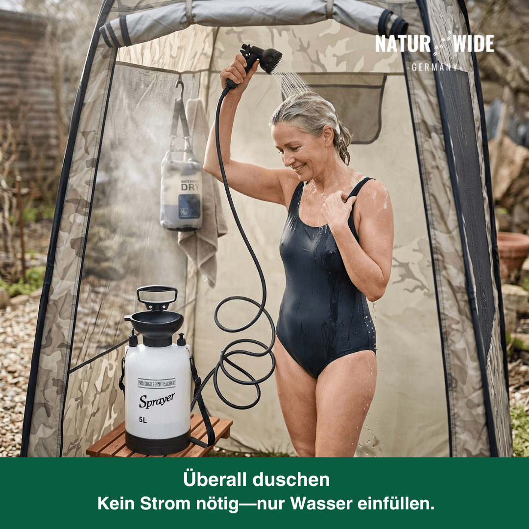 Tragbare Manuelle Campingdusche – 3/5/8L Handpumpe mit 3m Schlauch