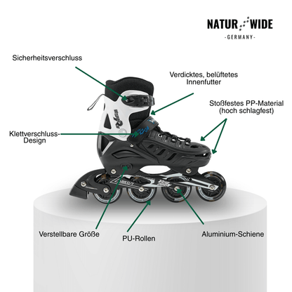 Verstellbare Inline Skates – Leuchtrollen (Kinder & Erwachsene)