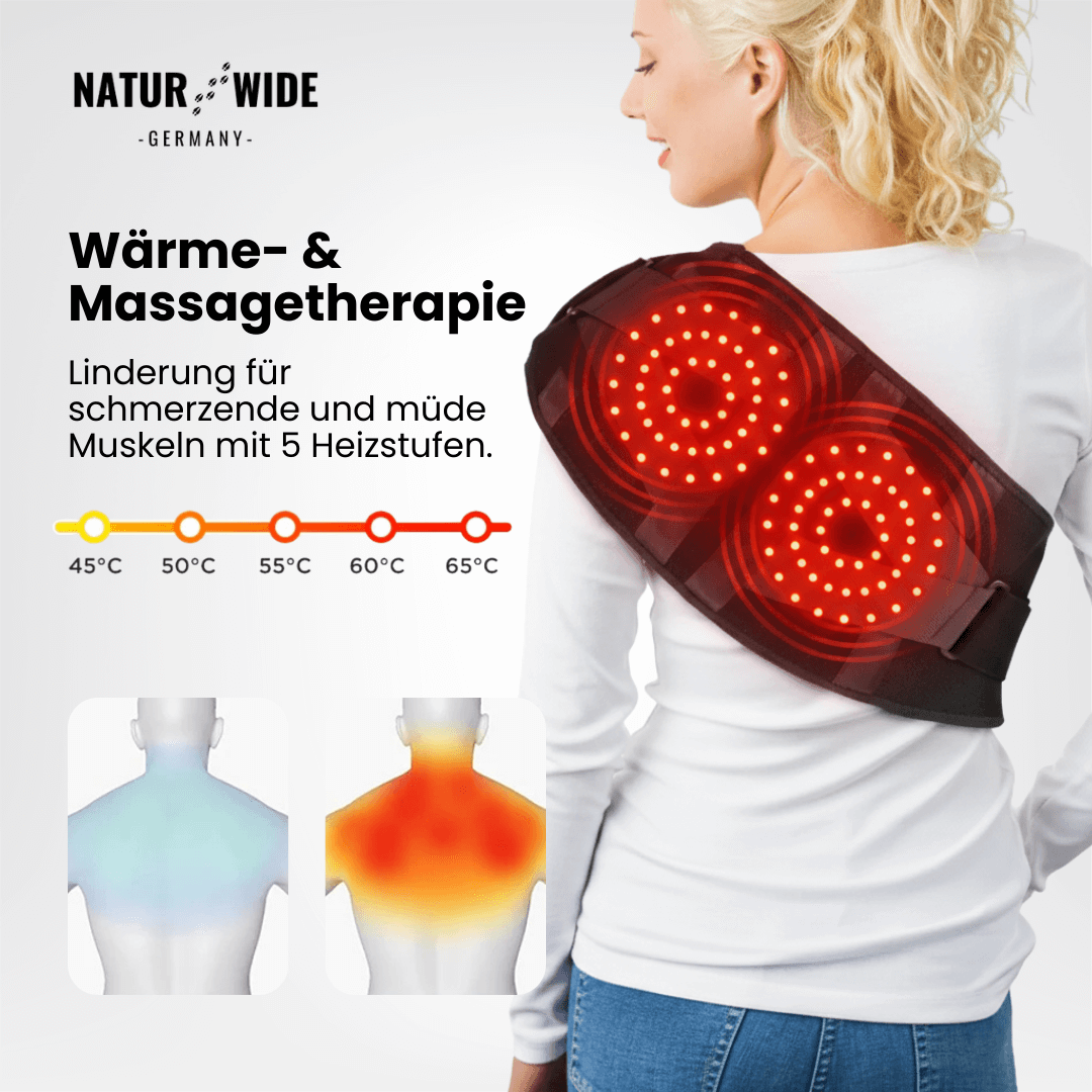 Rücken-Massagegürtel – Wärme, Vibration & Rotlichttherapie