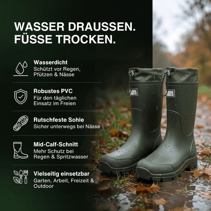 Wasserdichte Outdoor Gummistiefel unisex – Rutschfest, robust & langlebig