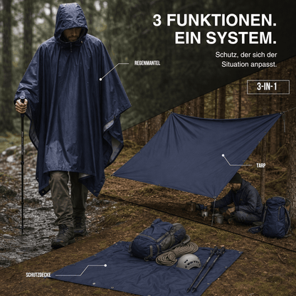3 in 1 Regenponcho – Schutz für jede Wetterlage