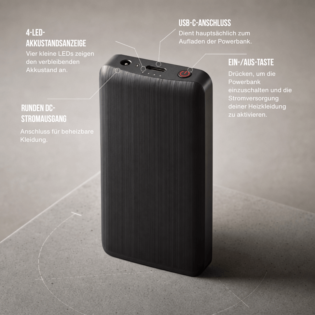 Powerbank-Paar für beheizte Socken – 3,7 V / 2 A, 2×4.000 mAh