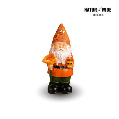 Lustiger Imker-Gartenzwerg mit Sonnenblume – Deko Figur