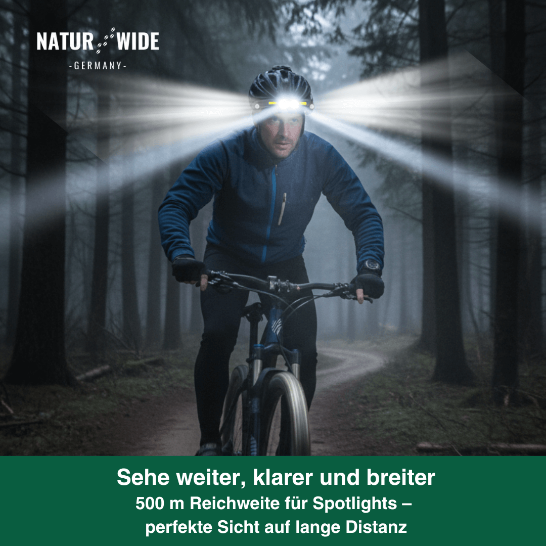 Naturwide Stirnlampe - Das Original 2.0 mit doppel Fernlicht