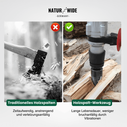 Brennholz-Spaltbohrer 32mm – Kegelspalter für Bohrmaschine