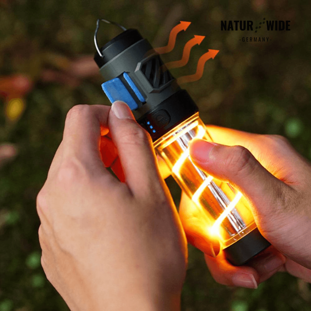 5-in-1 Campinglampe – LED-Taschenlampe & Mückenschutzlicht