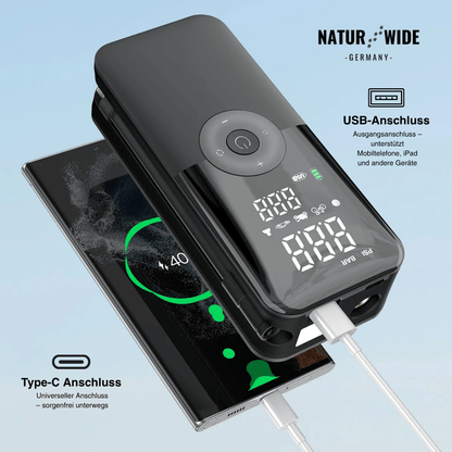 Kabelloser Reifenkompressor – Tragbarer Digitaler Luftkompressor & Powerbank