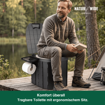 Tragbare Falt-Toilette – Klappbare Campingtoilette für Erwachsene