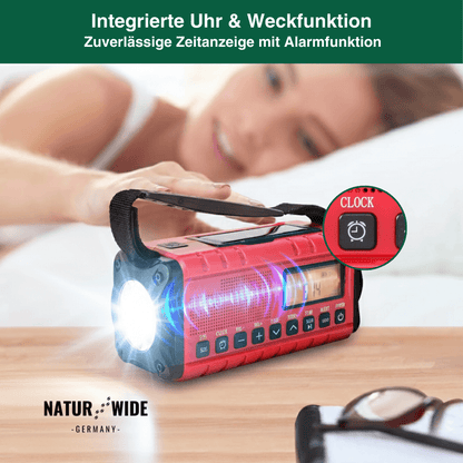 Notfall Kurbelradio 10000mAh 2.0 – Solar, LED-Licht & SOS-Alarm