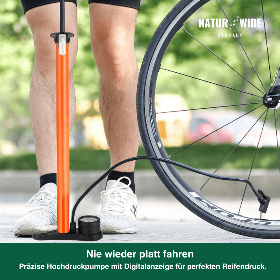 11 bar Tragbare Pumpe mit Manometer & 3-in-1-Ventilaufsatz