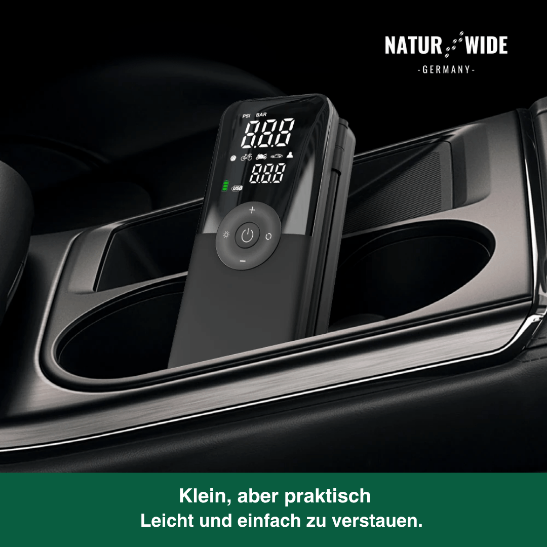 Kabelloser Reifenkompressor – Tragbarer Digitaler Luftkompressor & Powerbank