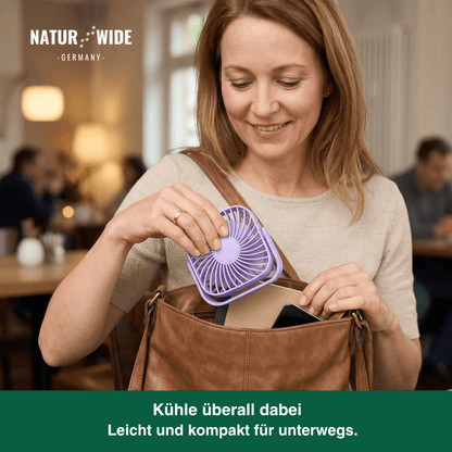 USB Mini-Tischventilator – 10 cm Tragbarer 3-Stufen 360° Ventilator