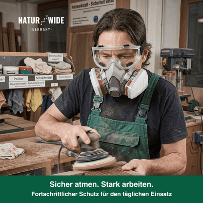 Halbmasken-Atemschutzmaske mit Schutzbrille – Modell 6200