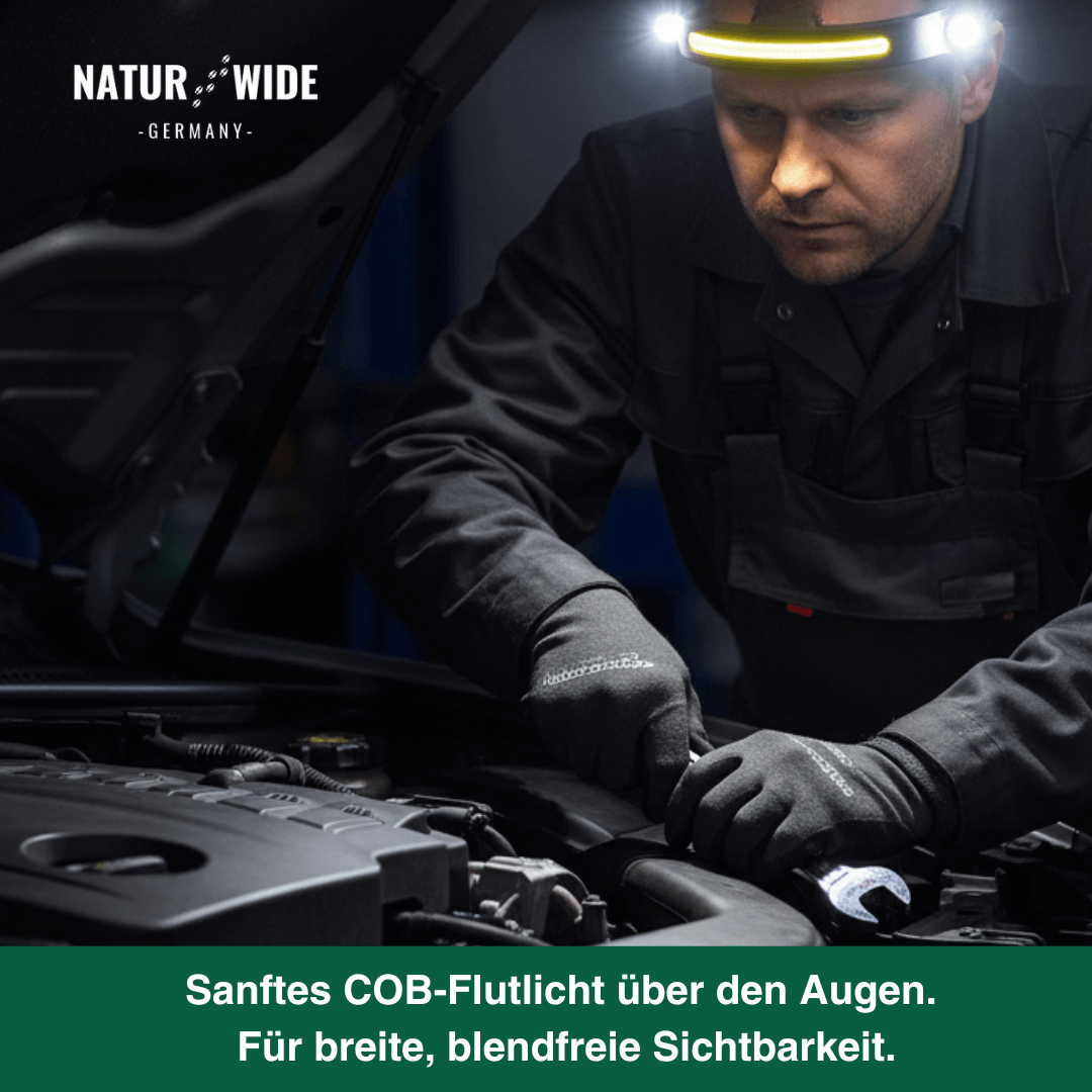 Naturwide Stirnlampe - Das Original 2.0 mit doppel Fernlicht