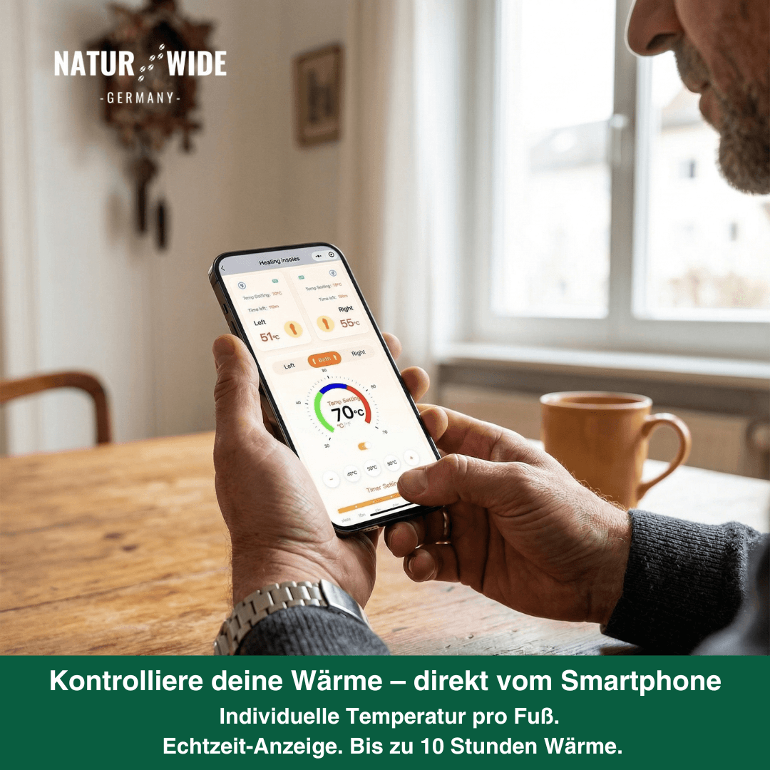App-Gesteuerte Smarte Wiederaufladbare Beheizte Einlegesohlen