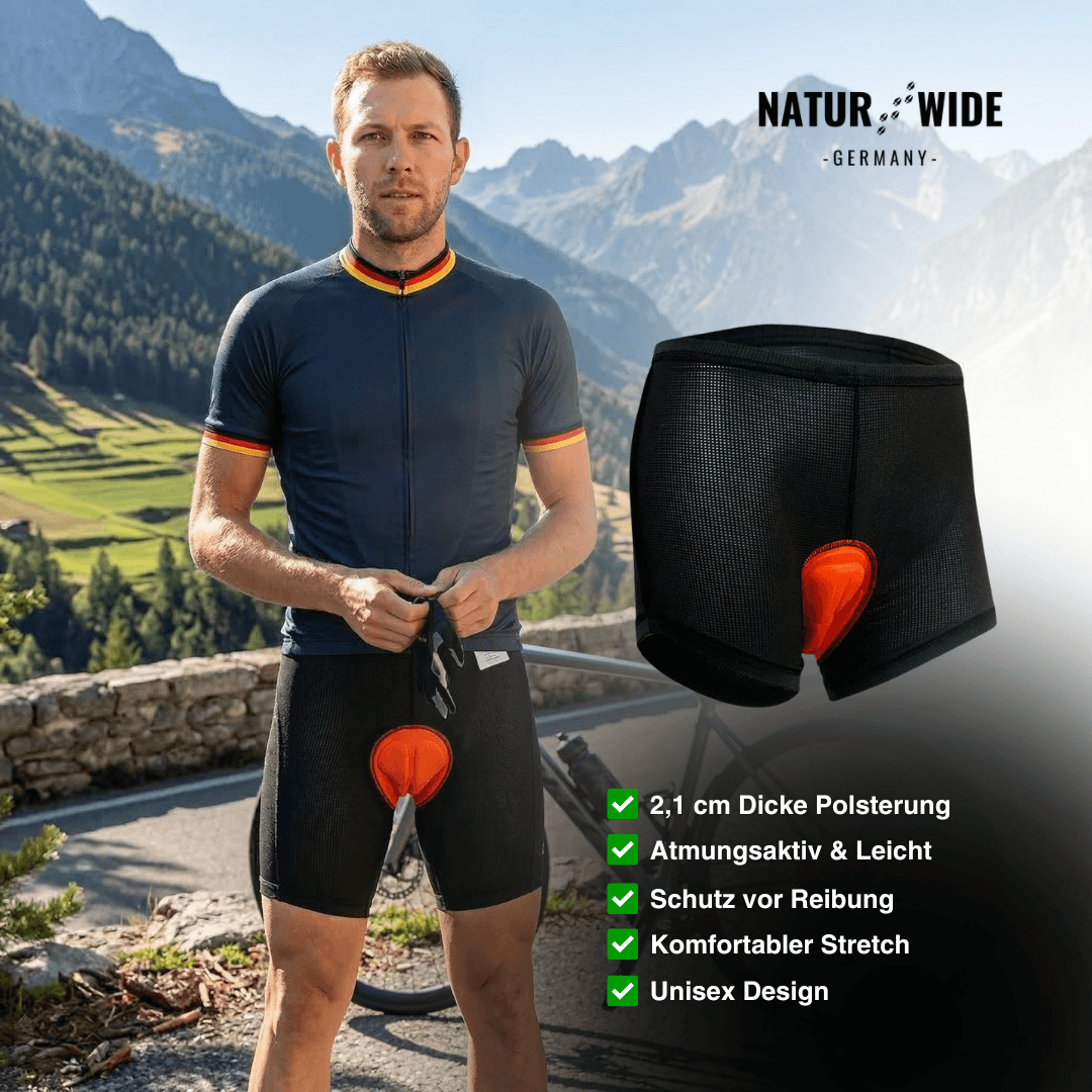 Herren 4D Gepolsterte Fahrrad-Unterhose