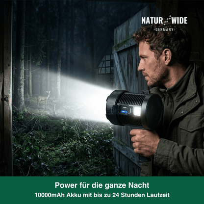 Wiederaufladbarer LED-Strahler – 900000 Lumen, Solar & USB