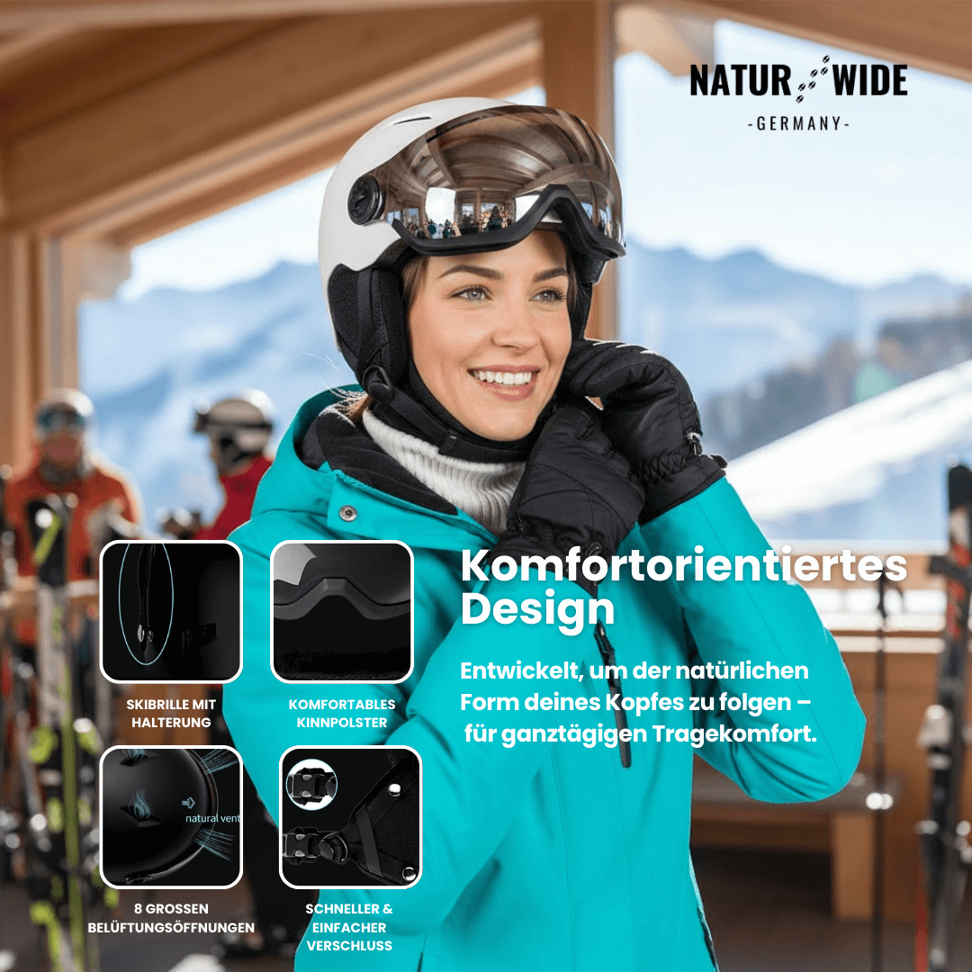 Premium Skihelm mit integriertem Visier – Warm & Stoßfest