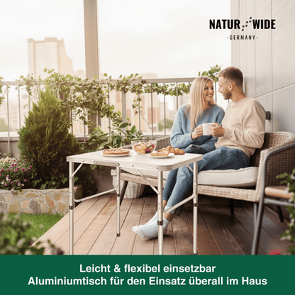 Klappbarer Campingtisch Höhenverstellbar – Alu Koffertisch