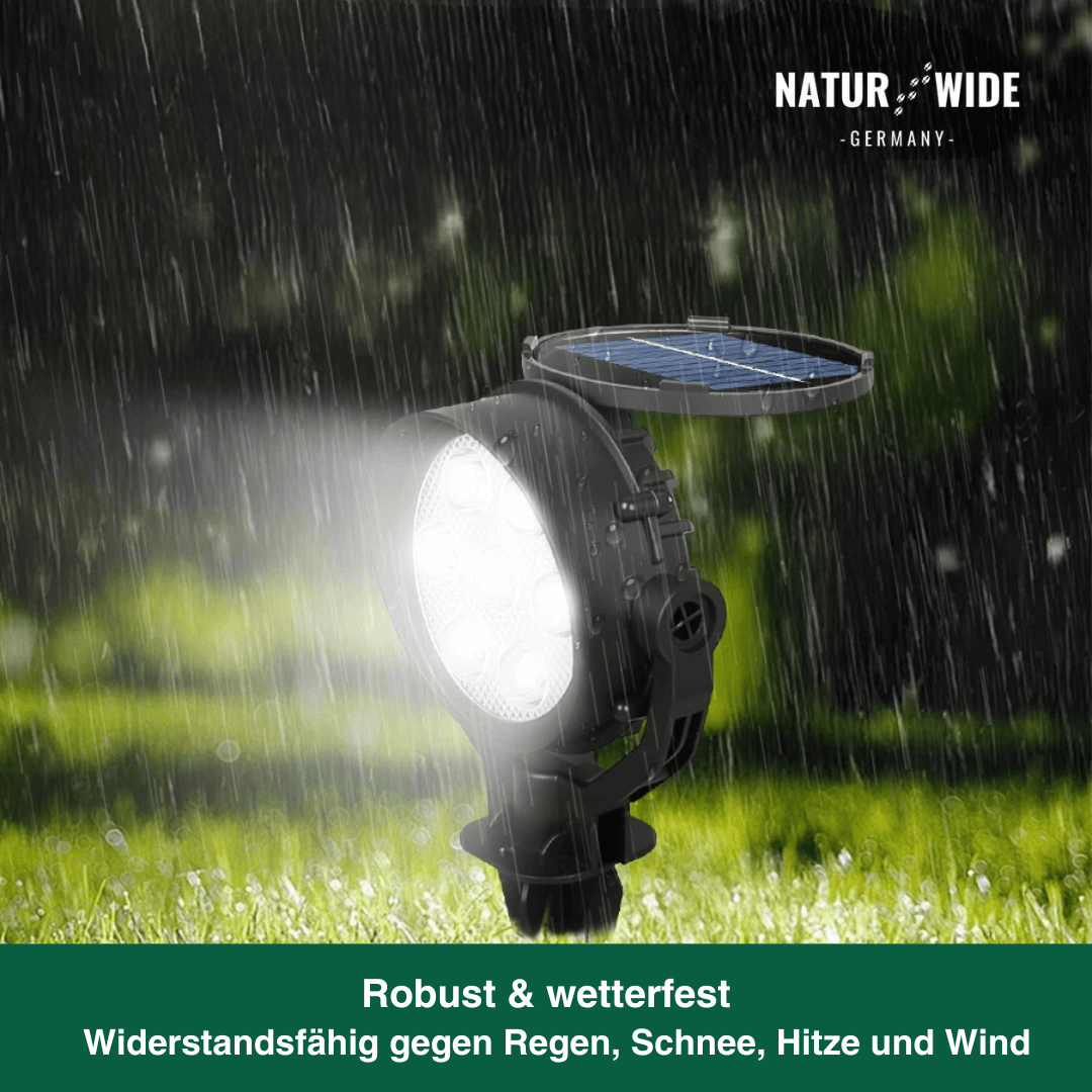 Solar Gartenstrahler LED – RGB & Weiß, IP65 & Verstellbar (2-in-1)