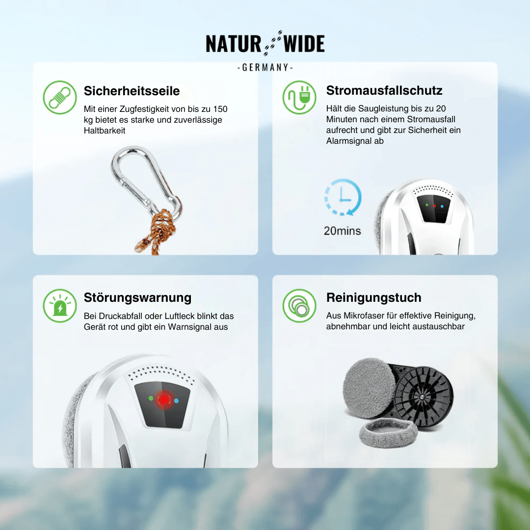 Ultradünner Fensterreinigungsroboter mit Fernbedienung