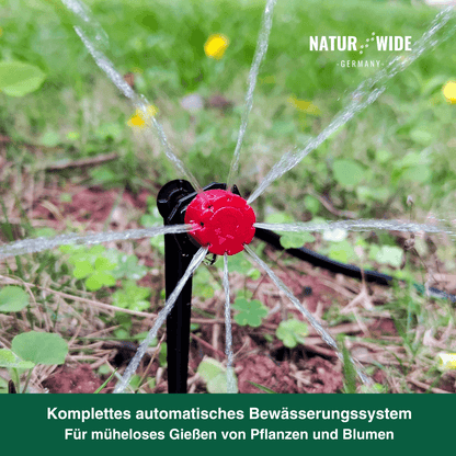 20m Mikro-Bewässerungssystem – Verstellbare Tropfer & Nebel