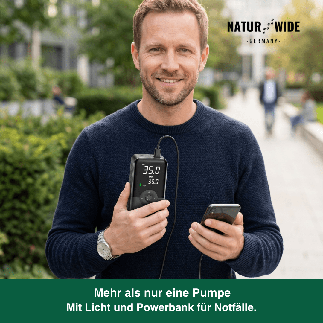 Kabelloser Reifenkompressor – Tragbarer Digitaler Luftkompressor & Powerbank