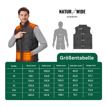 Beheizte Weste mit 9 Heiz-Zonen – Ultraleicht, USB-betrieben & ideal für Outdoor-Abenteuer
