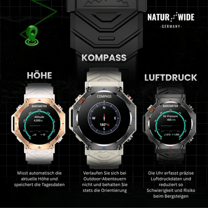 Militär GPS Smartwatch – AMOLED, 10ATM, HD Bluetooth-Anruf