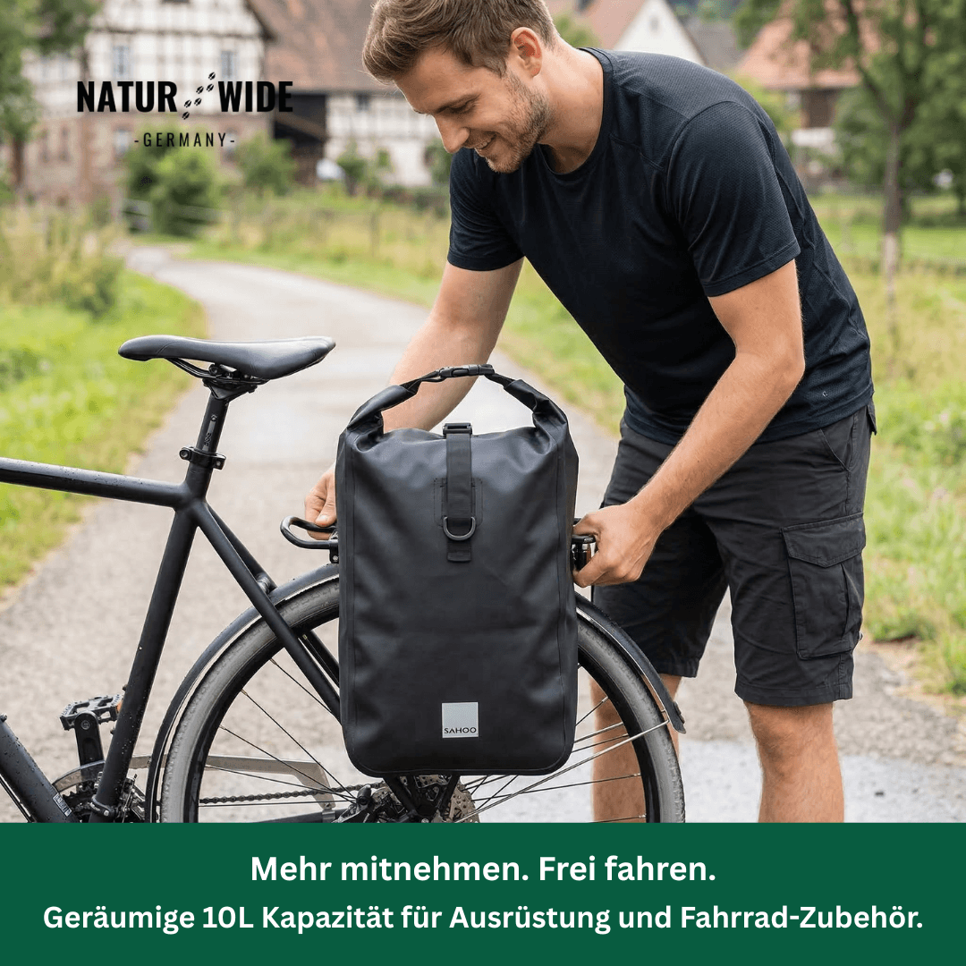 10L Wasserdichte Fahrrad-Gepäckträgertasche & Packtasche – Naturwide