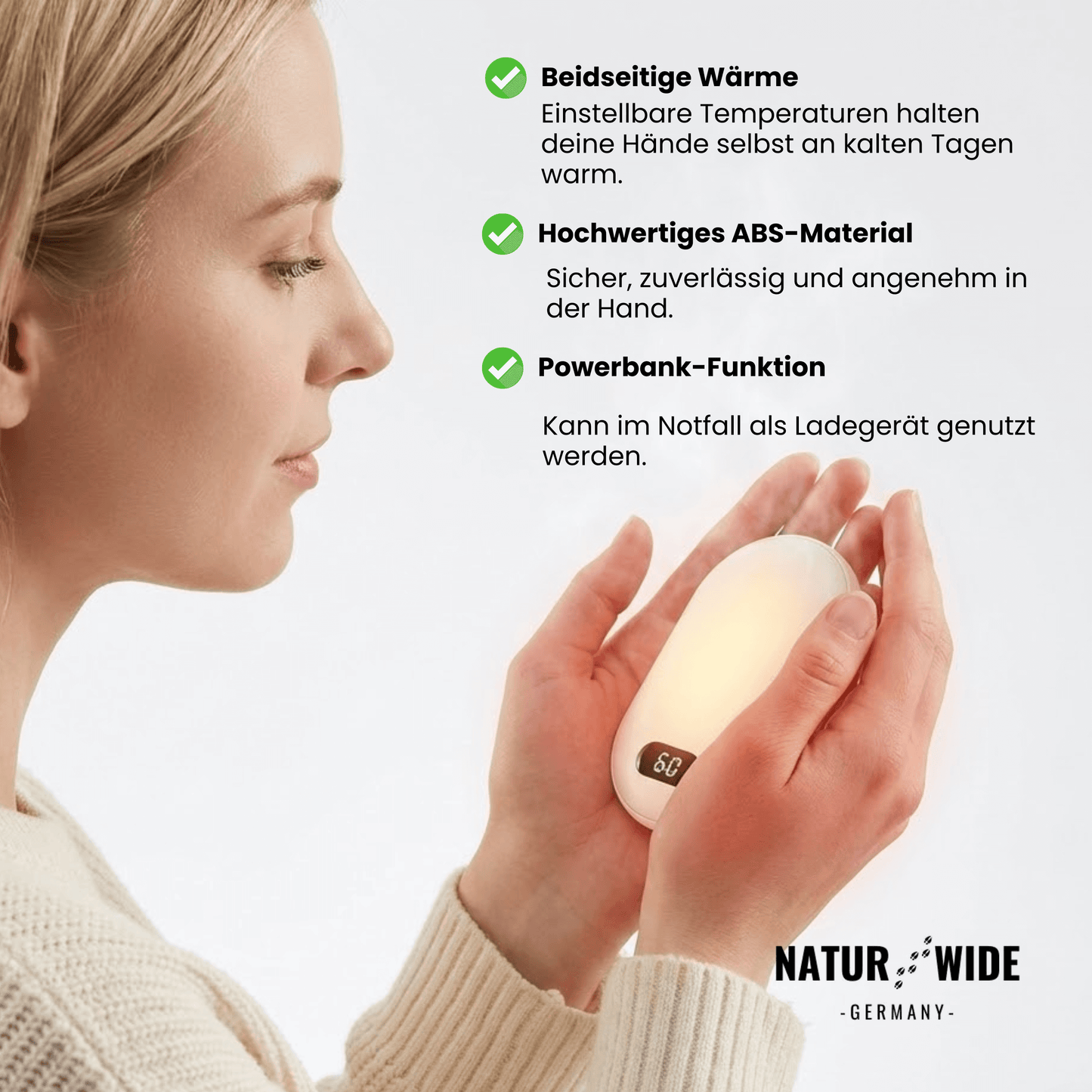 Doppel Heiz Handwärmer – wiederaufladbarer Taschenwärmer