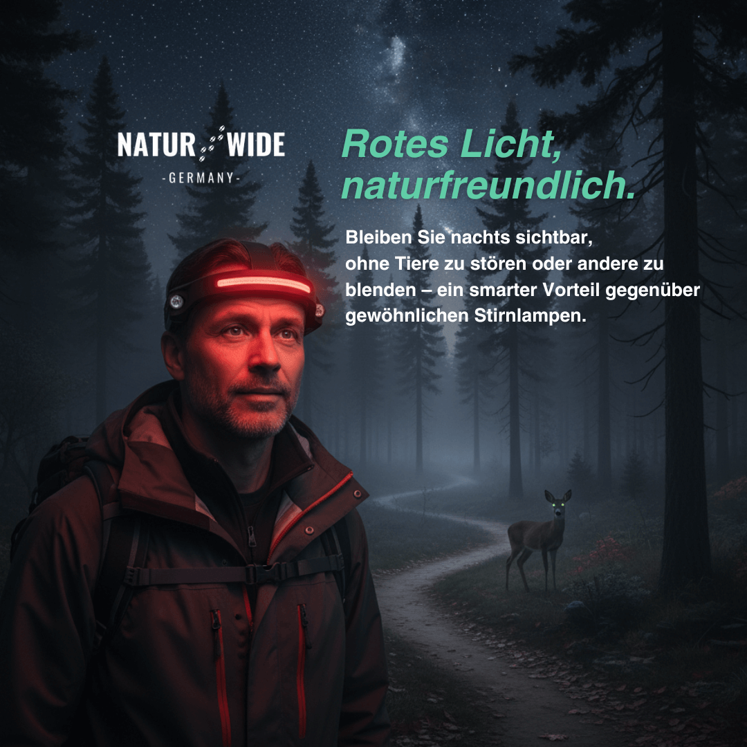 Naturwide Stirnlampe - Das Original 2.0 mit doppel Fernlicht