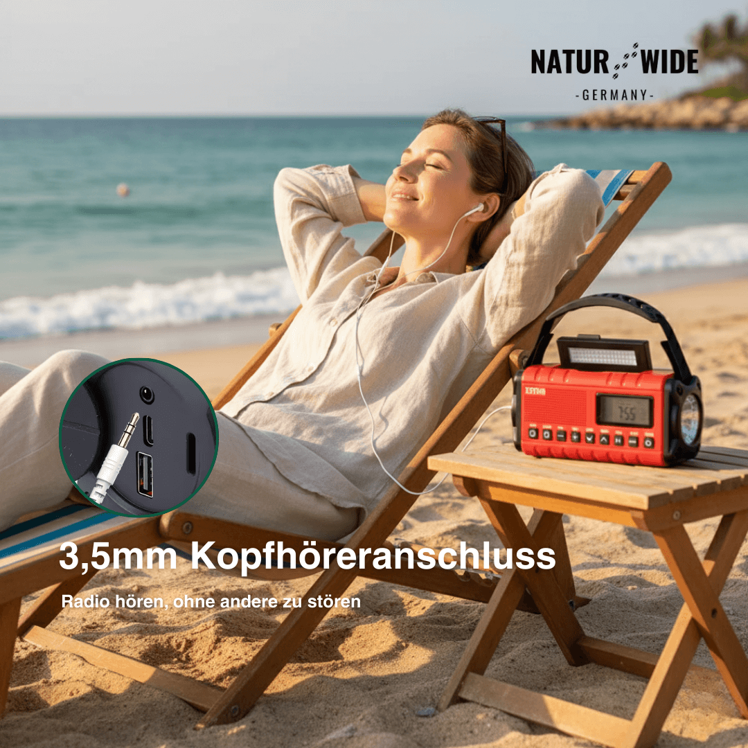 Notfall Kurbelradio 10000mAh 2.0 – Solar, LED-Licht & SOS-Alarm
