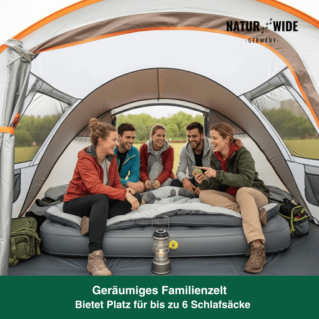 Pop-Up Wurfzelt 5-8 Personen – Automatisches Campingzelt Wasserdicht