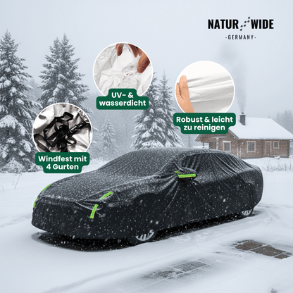 Universelle Allwetter-Autoabdeckung mit Reflektorstreifen für Limousinen & SUVs