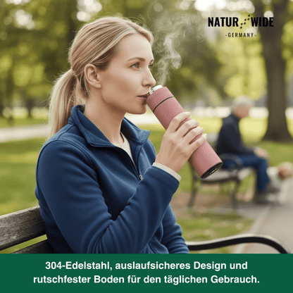 Naturwide Edelstahl Thermobecher 500ml mit Temperaturanzeige