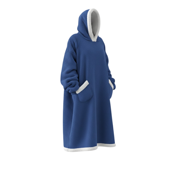 Oversize Flanell-Deckenhoodie –  Tragbare Kuscheldecke mit Ärmeln & Kapuze