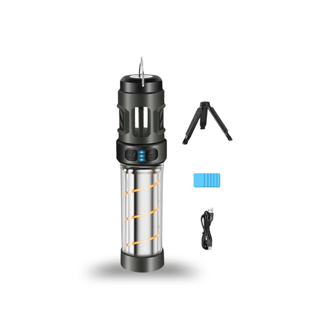 5-in-1 Campinglampe – LED-Taschenlampe & Mückenschutzlicht