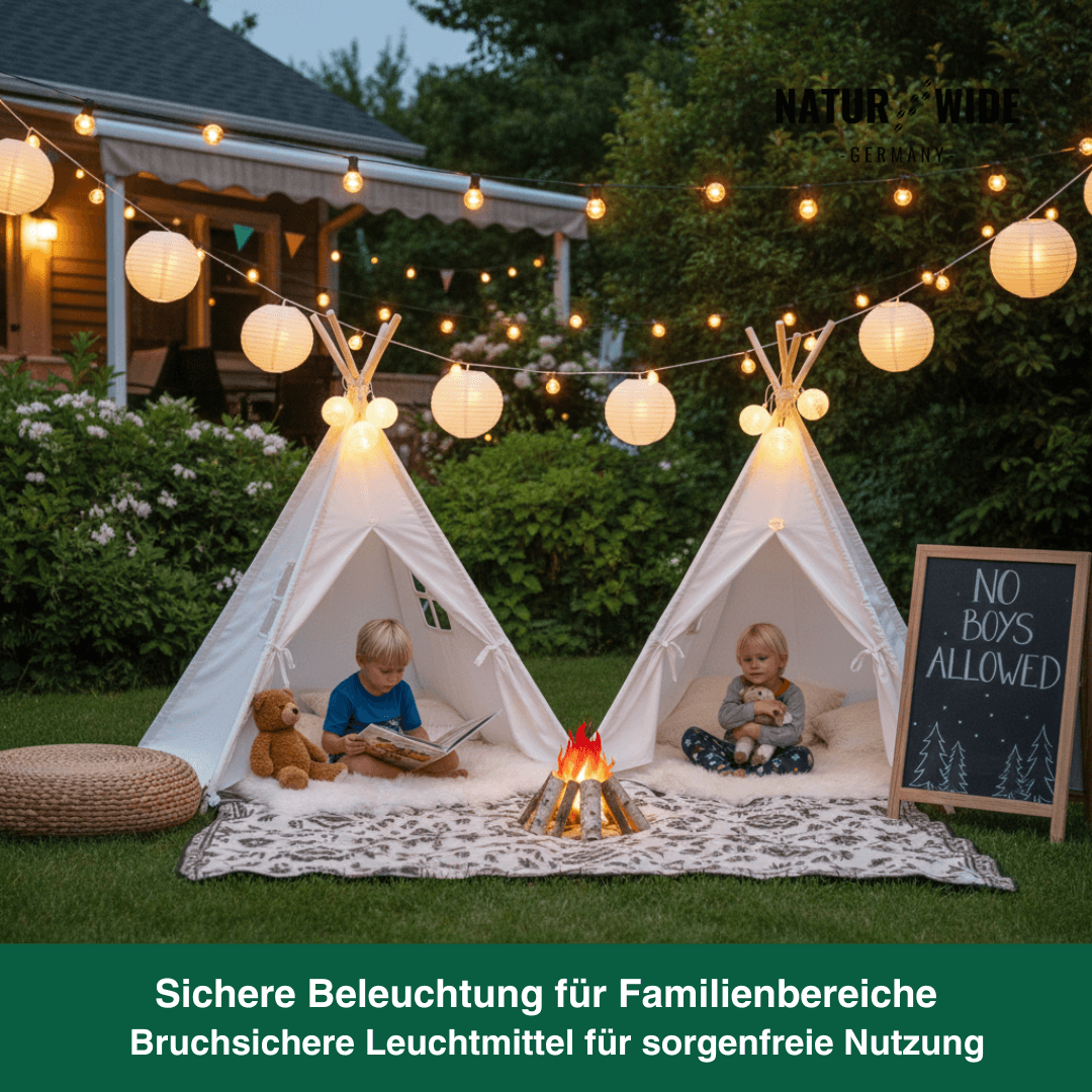 G40 LED Lichterkette Außen – Wetterfest & Bruchfest (Strom)
