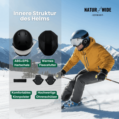 Premium Skihelm mit integriertem Visier – Warm & Stoßfest